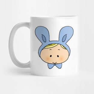 cute blue baby bunny hat Mug